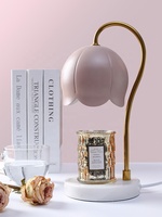 Vente en gros de lampe chauffe-bougies en forme de fleur romantique lampe de table chauffe-bougies à température réglable