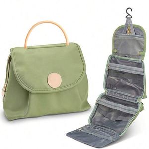 Waterproof PU Fashion for & <b>Makeup</b> <b>Bag</b> <b>with</b> <b>Compartments</b> and Hooks for Travel-Business Use - Product Image 1