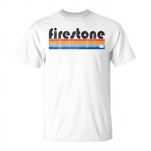 T-shirt Firestone style vintage années 80, design de logo rétro, vêtements décontractés unisexes - Product Image 2
