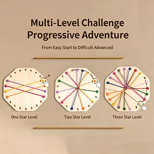 <span class=keywords><strong>Jeu</strong></span> de déverrouillage en bois avec cordes, jouet de puzzle logique pour enfants, idéal pour l'éveil éducatif précoce - Product Image 3