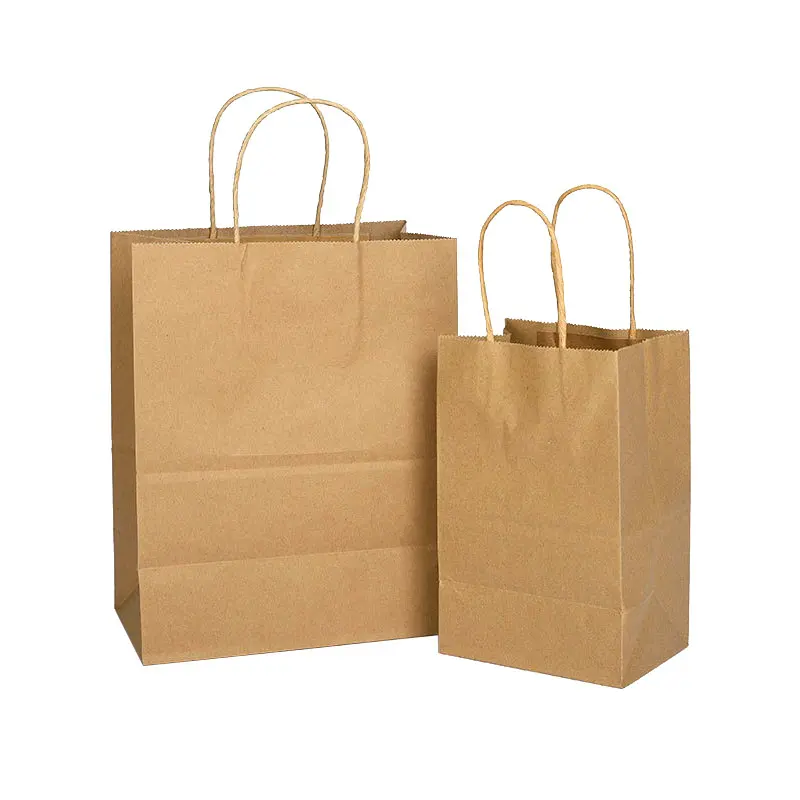 Logotipo personalizado Impresso Materiais Reciclados Sacos De Papel Com Seu Próprio Logotipo Food Delivery Takeaway Paper Bag Gift Bag com Alça