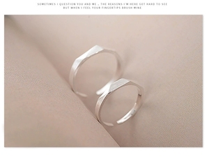LT-603 S925 Sterling Silver Open Ring Géométrique Visage Conception Version Coréenne Hommes et Femmes Fine Jewelry Wholesale - Product Image 4