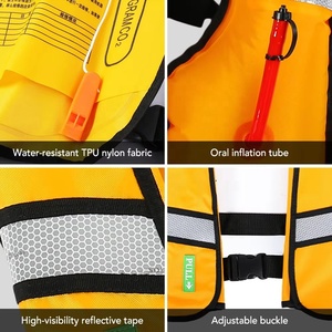Marine Oxford Fabric Automatic Inflatable Swimming Fishing Survival Life Adult Vest Water Sport <b>Yacht</b> Boat Accessories Oxford Fa - Product Image 3
