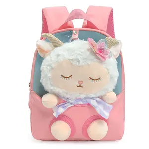 Yeni moda tasarım peluş sırt çantası oyuncaklar tedarikçisi okul bebek karikatür sırt çantası anaokulu çocuk sevimli peluş çocuk sırt çantası