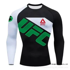 Ensemble de costume d'entraînement de boxe combat Fitness <span class=keywords><strong>Sanda</strong></span> Sportswear UFC débardeur séchage rapide respirant Spandex/Polyester 200g Logo avant - Product Image 3