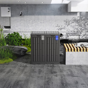 Aantrekkelijk Bruin Design Modern Tuinhuis Gala Vuilnisbak Buiten Kattenbak Gemakkelijk Schoon Te Maken Vuilnisbak Voor Terrastuin - Product Image 2