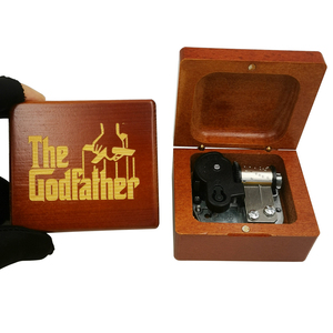 Boîte à musique Le Père Noël, <span class=keywords><strong>film</strong></span> célèbre, luxe, bois rouge massif sculpté, cadeau musical spécial pour la famille, fête d'anniversaire - Product Image 1