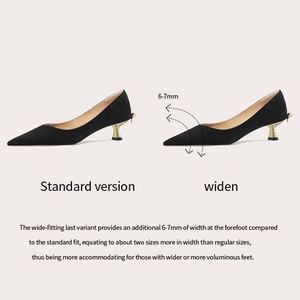 Zapatos de Tacón de Aguja Negros de Satén para Mujer, Tacones Altos con Punta Puntiaguda y Cierre Deslizante para Todas las Temporadas - Product Image 6