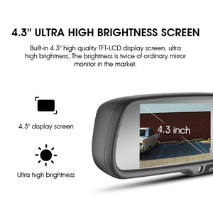 4.<span class=keywords><strong>3</strong></span> inch tự động thiết bị điện tử Dim gương 1500cd/m2-2000 siêu sáng LCD Rear View xe màn hình - Product Image 3