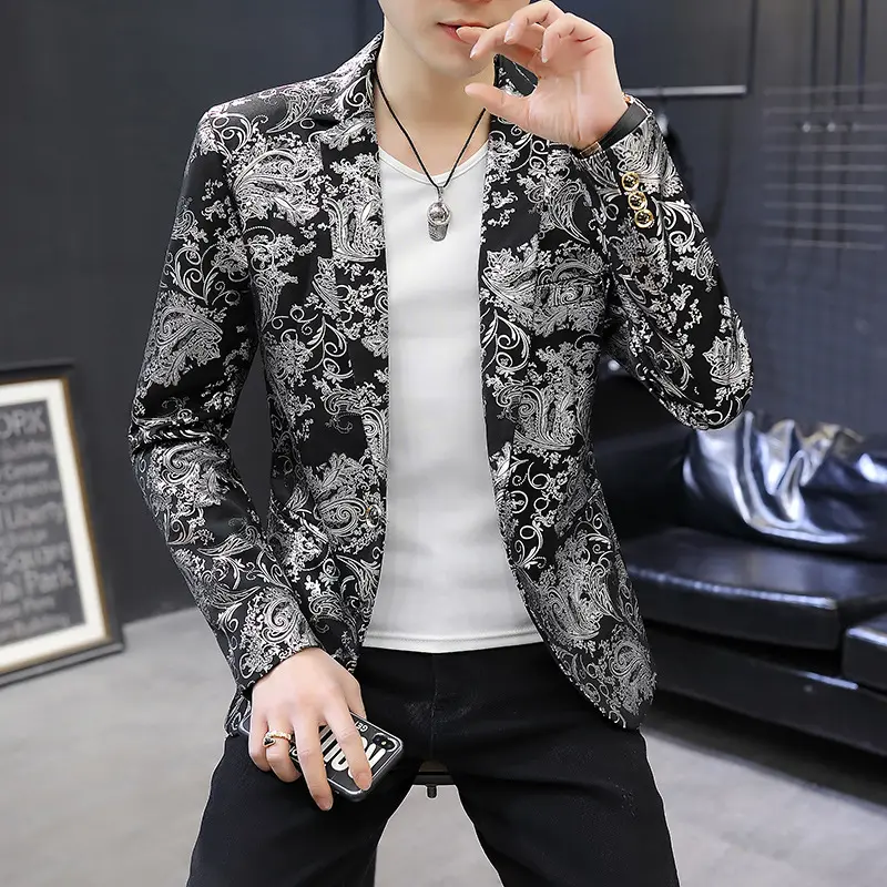 YiXin Fashion Wholesale M-3XL Men's Blazer Korean Style Slim Long Sleeve Stylish Men's Casual Jacket Men's Business Casual Suit