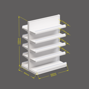 2025 עיצוב חדש מתכתי אור מדפים גונדולה עם מדפי גונדולה תצוגה אחסון עבור קמעונאות - Product Image 5