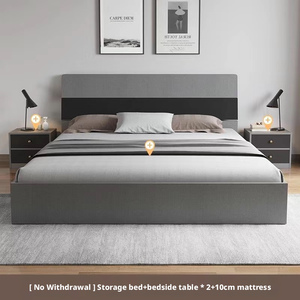 Set di Mobili per Camera da <span class=keywords><strong>Letto</strong></span> di Alta Qualità con Telaio Multifunzionale, <span class=keywords><strong>Letto</strong></span> Moderno e Semplice con Contenitore - Product Image 6