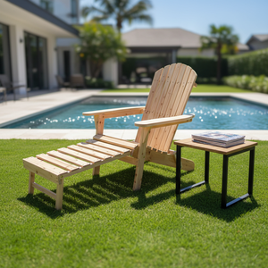 Chaise <span class=keywords><strong>de</strong></span> <span class=keywords><strong>jardin</strong></span> DISHI, mobilier d'extérieur, bois massif, chaise longue Adirondack moderne à capot, pliable, peinture écologique à base d'eau - Product Image 2