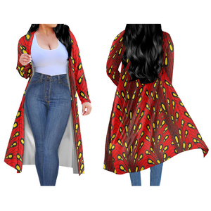 <span class=keywords><strong>Cardigan</strong></span> Kimono africano di vendita caldo con stampa Ankara <span class=keywords><strong>Cardigan</strong></span> da donna autunno manica lunga da donna Plus-size <span class=keywords><strong>Cardigan</strong></span> al ginocchio - Product Image 3