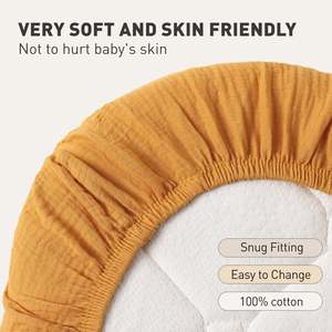 Thoáng khí đàn hồi ấm cúng được trang bị bông bassinet tấm Muslin bông bé bassinet tấm - Product Image 5