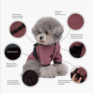 Harnais de gilet en polyester pour chien, imperméable réfléchissant à la mode pour animaux de compagnie, vêtements imperméables d'été et de printemps pour animaux de compagnie, sangles de poitrine, vente en gros - Product Image 2