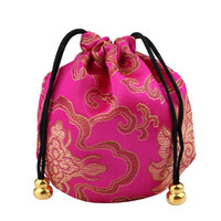 Sutra Cina brokat bordir tali serut perhiasan tas kantong India Mini Satin brokat bordir dompet koin untuk wanita menjual