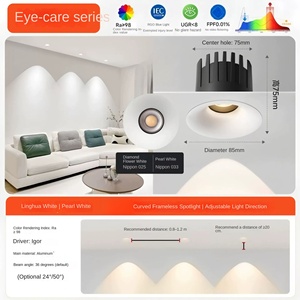 Spot encastré moderne en aluminium noir à haute efficacité, anti-éblouissement profond, fixe, intelligent, à intensité variable, LED 90 CRI 4100K - Product Image 4