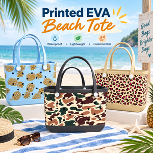 Sac de plage en EVA imprimé, sac à main imperméable avec motif animal et motif palmier pour les voyages, les stations balnéaires, personnalisable - Product Image 2