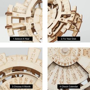 Jouets éducatifs STEM à prix réduit, kit de modèle de calendrier perpétuel, puzzles en bois <span class=keywords><strong>3D</strong></span> - Product Image 3
