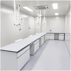 Muebles de laboratorio de acero de alto nivel para física/química/Biología banco de pared de laboratorio blanco