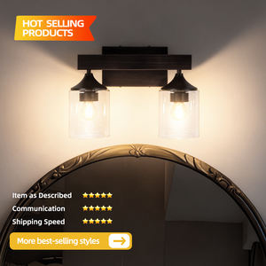 Modern Bathroom <b>Vanity</b> Lighting Fixtures American Wall Lamp Over Mirror 2 Lights Clear Glass <b>Vanity</b> Bathroom Light - Product Image 2