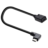 Kabel sinkronisasi Data pengisi daya Jack betina USB Mini sudut kanan jantan Tipe C