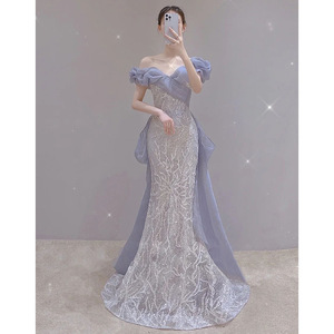 <span class=keywords><strong>Robe</strong></span> de mariée S0465R 2025 de haute qualité, nouvelle collection <span class=keywords><strong>printemps</strong></span>, asymétrique à une épaule, avec sequins, style féerique et élégant - Product Image 1