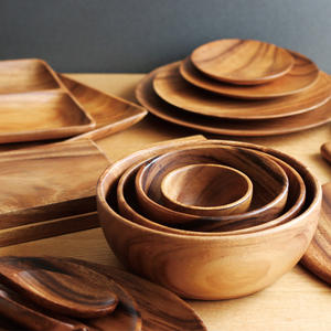 High Quality Wholesale Natural Acacia Wooden Bowls Smooth Texture and <b>Warm</b> Tone for Food Great Quality <b>Tray</b> Plate - Product Image 1