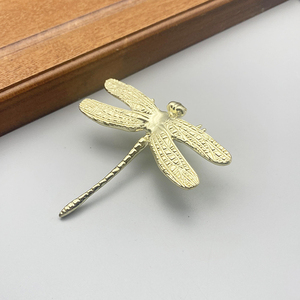 Beliebte Eintrag Lux Zink Designer Karat <span class=keywords><strong>Gold</strong></span> alt Silber Blumen fächerförmige Libelle Klee Möbel Knöpfe Schublade Zug griffe - Product Image 4