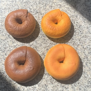 Bagel Round Toys Food <b>Sauce</b> Soft Rising Bread Needles Pink Party Decoration Sticky Cake Candy DIY Slow Rebound Squishy Play - Product Image 2
