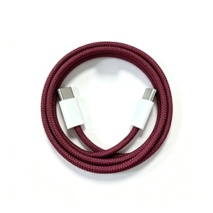 Câble USB C de charge rapide PD 60W, nylon tressé bordeaux, type C vers type C, pour iPhone 15-18, tablette, écouteurs - Product Image 3