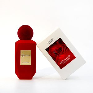 New Design Flocked Velvet Irregular Crimp Pump Sprayer Glass <b>Bottle</b> 50ml Empty Luxury Perfume <b>Bottle</b> with Box - Product Image 1