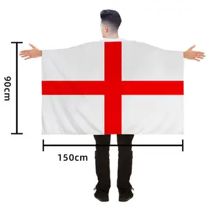 Large quantity in stock St Georges Day England Flag Cape Wearable body flag