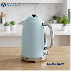 2L <b>Light</b> Blue Stainless Steel Electric <b>Tea</b> Kettle Water Boiler with <b>LED</b> Indicator Concealed Heating Element and Cord Storage - Product Image 1