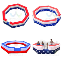 Piscine à balles gonflable Stars and Stripes avec mur drapeau américain pour enfants, idéale pour événements extérieurs, carnaval scolaire, camp, fête d'anniversaire
