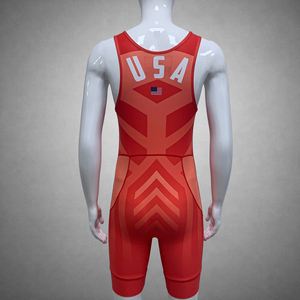 Traje de Lucha Libre Profesional para Hombre, Singlet de Competición, con Paneles de Malla Separados y Costuras Reforzadas - Product Image 2