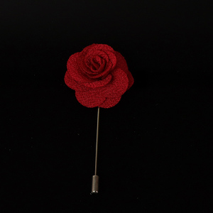 Renkli 4cm gül çiçek broş kırmızı pembe kumaş kadın erkek ceket pimleri damat düğün parti kravat iğnesi basit takım elbise aksesuarı hediye - Product Image 4