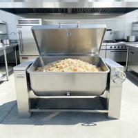 Olla de Cocina Inclinable de 12 mm SUS304 con Inclinación Manual y Calentamiento Eléctrico/a Gas, Capacidad de 80L-320L para Procesamiento Industrial de Alimentos