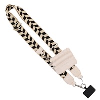 Sac de rangement pour téléphone portable réglable et personnalisable HT, respectueux de l'environnement, avec bandoulière en sangle, fermeture éclair et boucle de verrouillage