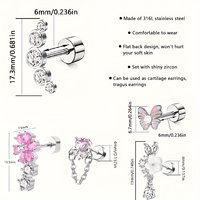 Nuevos Pendientes y Aretes de Acero Inoxidable para Mujer, Juego de Joyería para Perforaciones, Exquisitos, de Alta Gama y Elegantes