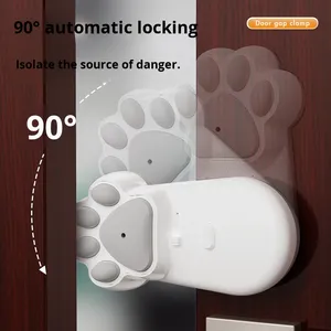 Butée et bloqueur de <span class=keywords><strong>porte</strong></span> automatique anti-pincement Sécurité des enfants et des bébés Écart de <span class=keywords><strong>porte</strong></span> anti-collision Matériau plastique Montage mural - Product Image 4