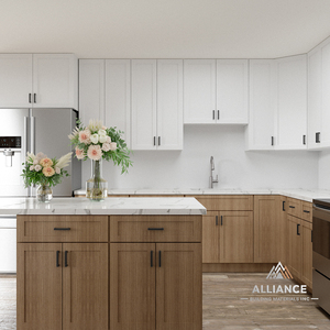 Gabinetes Blancos Estilo Shaker |   Precio de Fábrica, Gabinetes de Cocina al por Mayor para Nuevas Construcciones |   Gabinete de madera blanco personalizado para cocina - Product Image 2