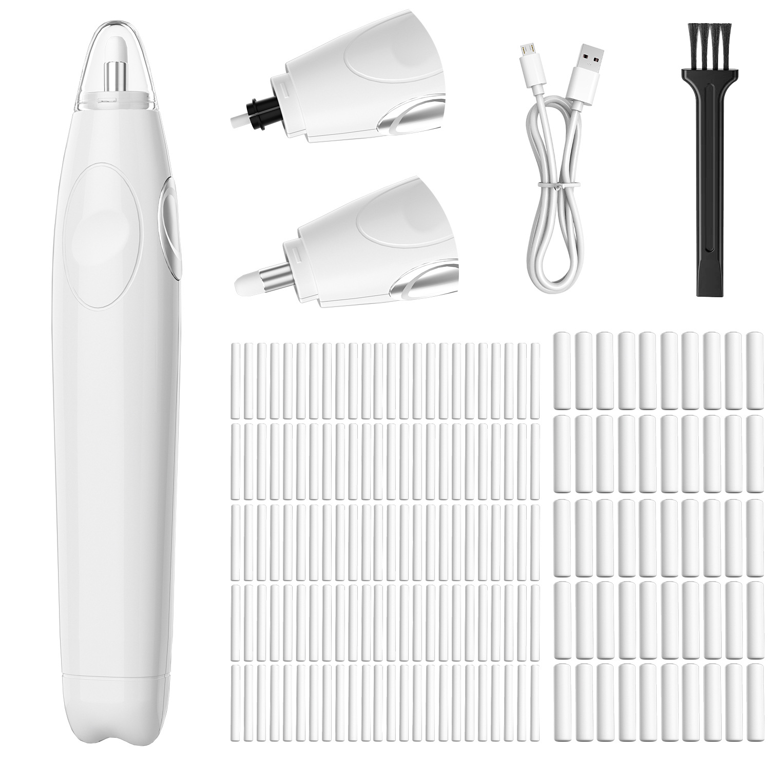 Blanc - modèle rechargeable [ajout de 140 noyaux de remplacement]