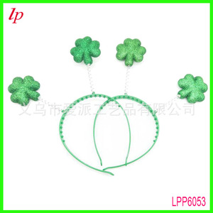 Diadema con Trébol Verde, Accesorio para Fiesta del Día de San Patricio, Diseño de Hoja de Plástico LPP6053 - Product Image 1