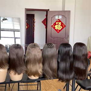 Livraison gratuite 23 "perruque juive de cheveux humains vierges européens Transparent pour dentelle pour les femmes couche slave de cheveux bruts - Product Image 1