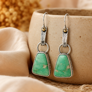 Orecchini vintage verde scuro esagerati, accessori regalo per feste da donna - Product Image 5