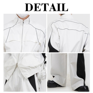 Ensemble veste et pantalon de survêtement pour homme KIingSen OEM, en nylon tissé imperméable, avec fermeture éclair et logo brodé - Product Image 5