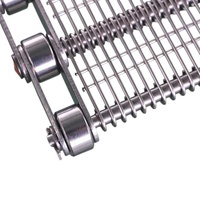 Nueva Cinta Transportadora de Malla Metálica de Acero Inoxidable con Eslabones, Grado Alimenticio SS304, Accionada por Cadena, para Transporte de Alimentos en Plantas de Fabricación