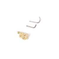 Piercing de nez en acier inoxydable chirurgical 316L avec cristal CZ étincelant pour femme